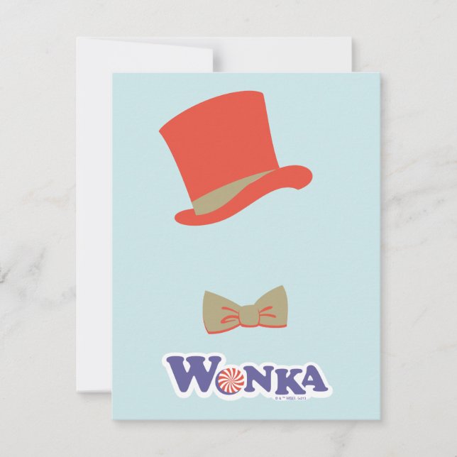 Wonka Topphatt & Flaska Anteckningskort (Framsida)