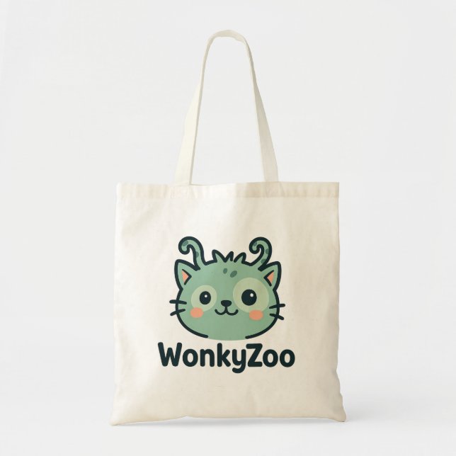 Wonky Cat Tote | Stor bag Tygkasse (Framsidan)