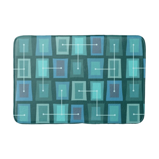 Wonky Doors Mindre Ocean Blue Badrumsmatta (Framsidan)