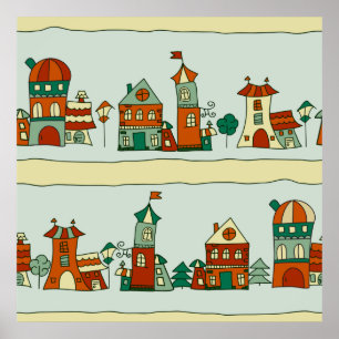 Wonky Houses Poster