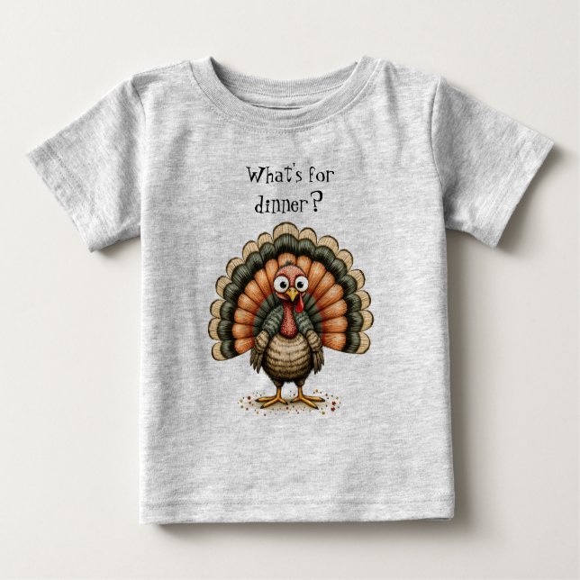 Wonky Quirky Turkey What's For Dinner?  T Shirt (Framsida)