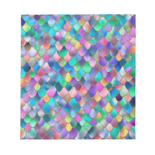 Wonky Rainbow Glitter Metall Sjöjungfru Scales Anteckningsblock