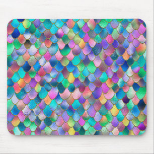 Wonky Rainbow Glitter Metall Sjöjungfru Scales Musmatta