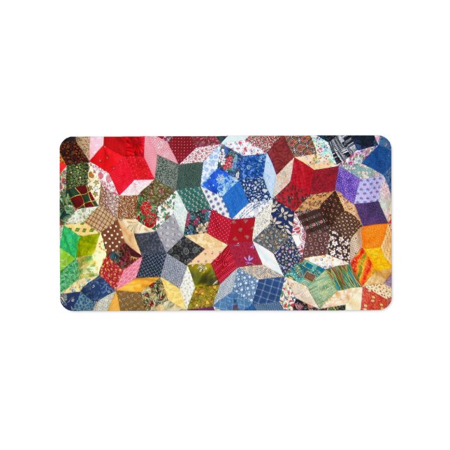 Wonky Star Quilt Adressetikett (Framsidan)