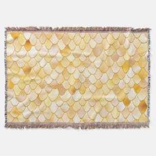 Wonky Watercolor Guld Glitter Metall Sjöjungfru Sc Filt
