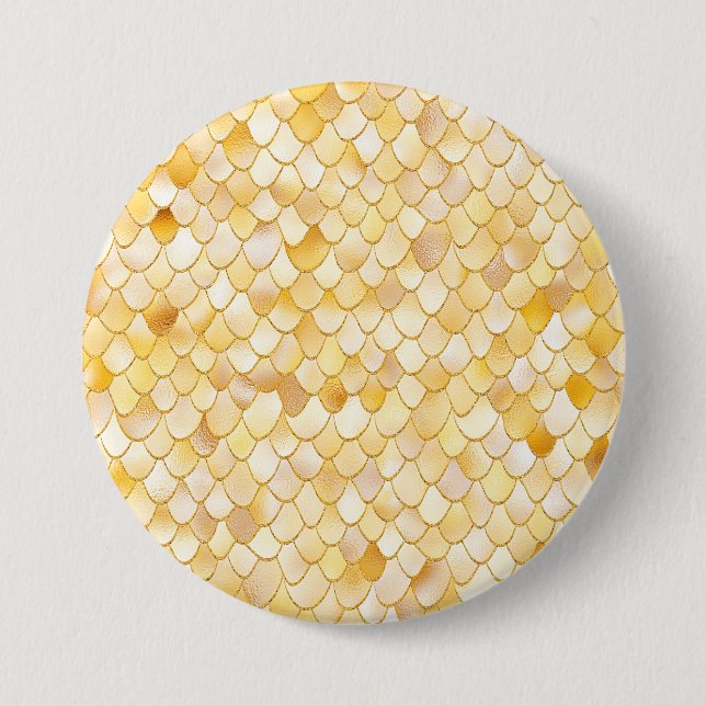 Wonky Watercolor Guld Glitter Metall Sjöjungfru Sc Knapp (Framsida)