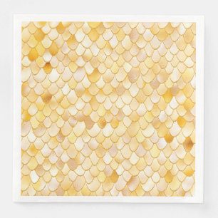 Wonky Watercolor Guld Glitter Metall Sjöjungfru Sc Pappersservett