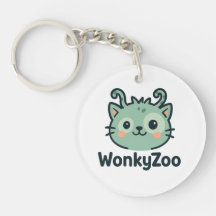 Wonky Zoo Cat Acrylic Keychain