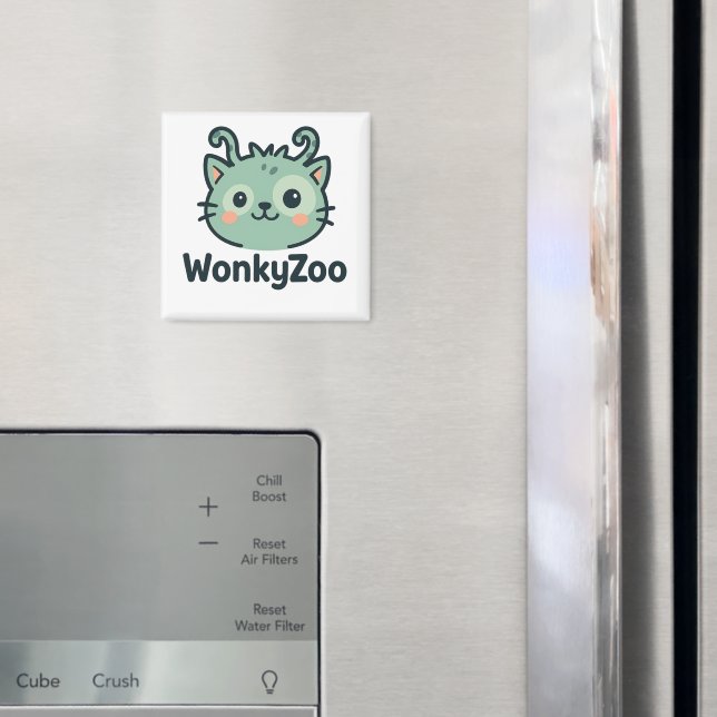 Wonky Zoo Cat Magnet | Funny Fridge Decor (In Situ (Fridge))