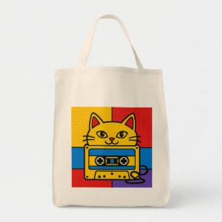 Wonky Zoo – Catsette Tote Bag Tygkasse