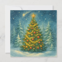 Wonky Zoo-julvykort - Julgran Julkort