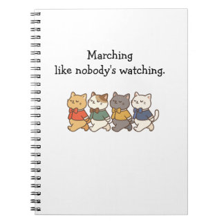 Wonky Zoo Marching Cats Spiral Photo Notebook Anteckningsbok