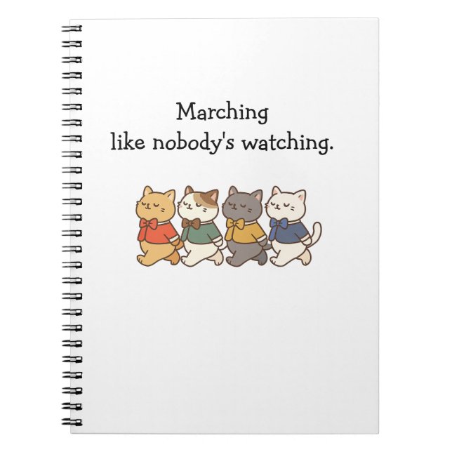 Wonky Zoo Marching Cats Spiral Photo Notebook Anteckningsbok (Framsidan)