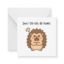 Wonky Zoo Moody Hedgehog - Flat Note Card