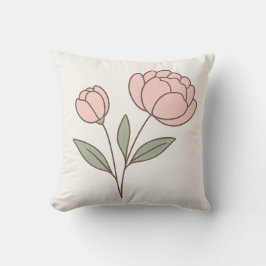 Wonky Zoo Peonies Dekorativ kudde