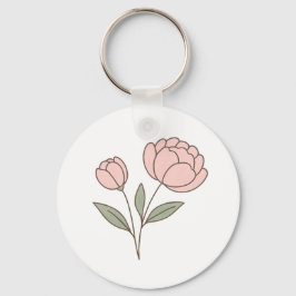 Wonky Zoo Peonies Keychain Nyckelring
