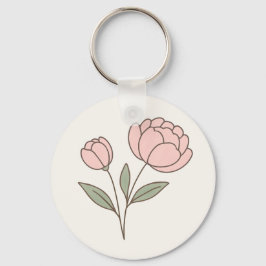 Wonky Zoo Peonies Keychain Nyckelring