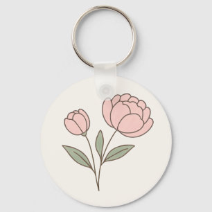 Wonky Zoo Peonies Keychain Nyckelring
