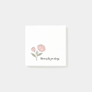 Wonky Zoo Peonies Post-it Notes Block