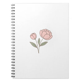 Wonky Zoo Peonies Spiral fotoportbok Anteckningsbok