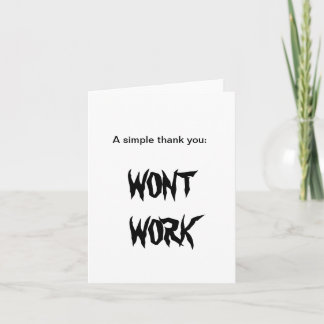 WONT WORK - tackkort Kort