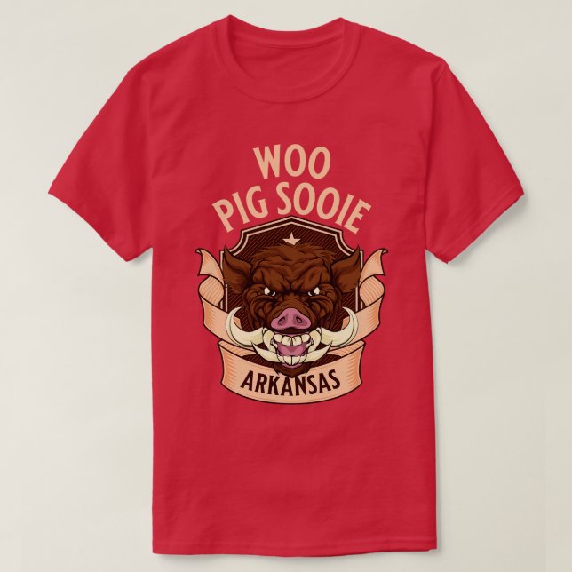Woo Gris Sooie Vild Razorback T Shirt (Design framsida)