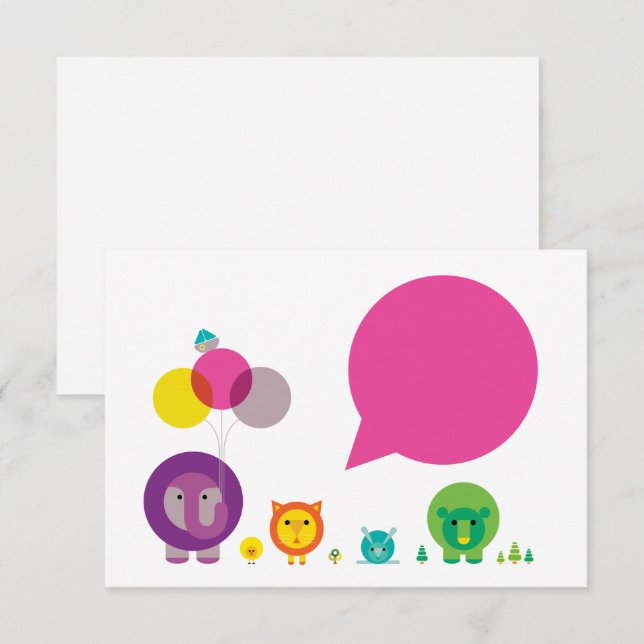 Woo-Hoo! Zoo Fiesta Kort (Fram/baksida)