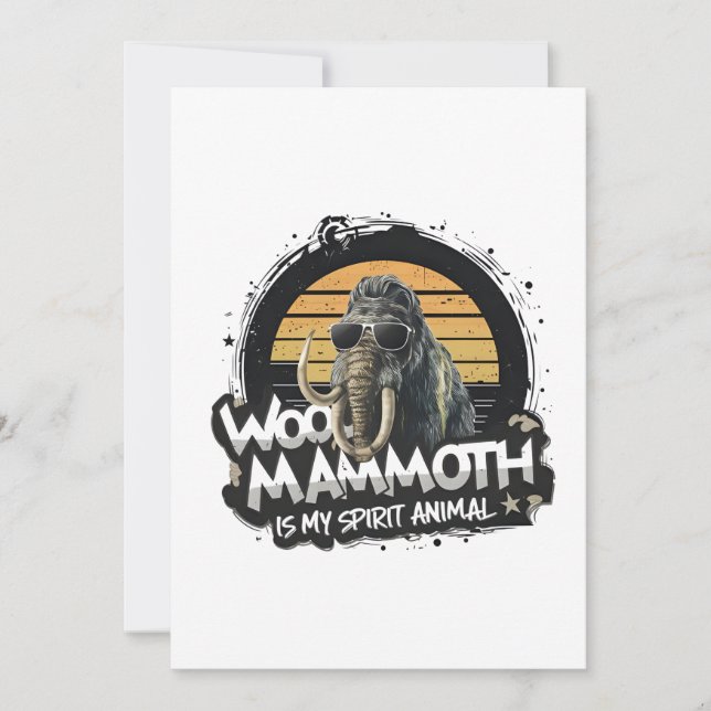Woo Mammoth Is My Spirit Animal Art Julkort (Framsida)