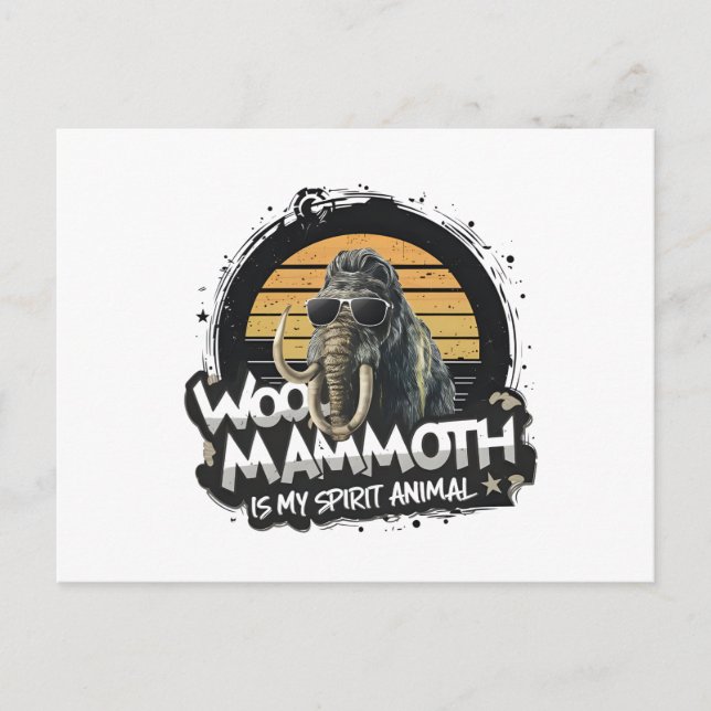 Woo Mammoth Is My Spirit Animal Art Vykort (Framsida)