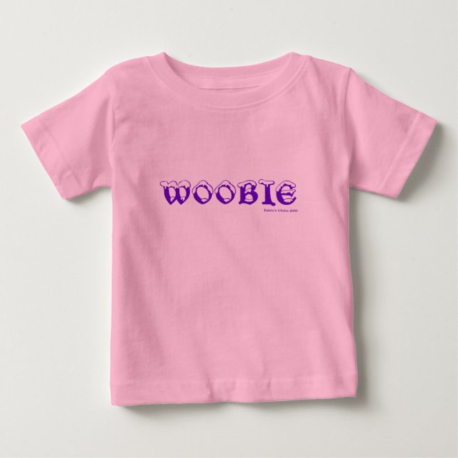Woobie den purpurfärgade hunden tee shirt (Framsida)