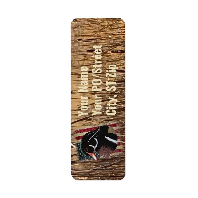 Wood Anka Returetiketter Returadress Etikett (Framsidan)