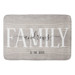Wood Anpassningsbar Family Namn namnteckning Badrumsmatta