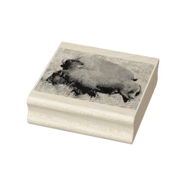 Wood Art Frimärke of buffalo Stämpel (Stämpel)