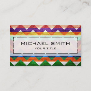 Wood aztec chevron mönster #7 visitkort