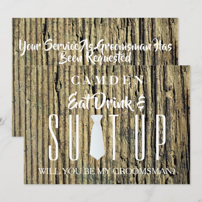 Wood Background Suitup.. Inbjudningar (Fram/baksida)