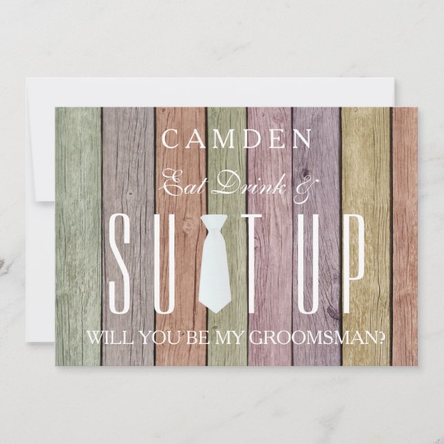 Wood Background Suitup.. Inbjudningar (Framsida)