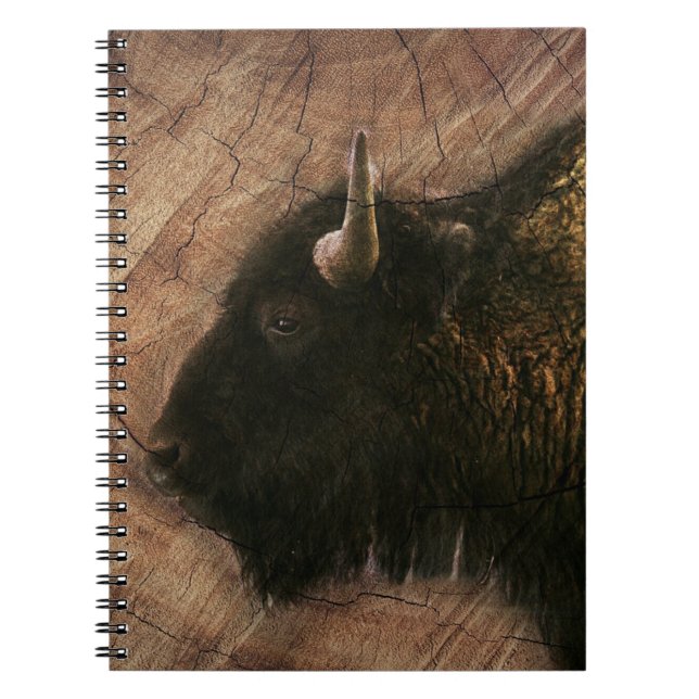 Wood Bison Buffalo Anteckningsbok (Framsidan)