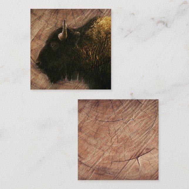 Wood Bison Buffalo Anteckningskort (Fram/baksida)
