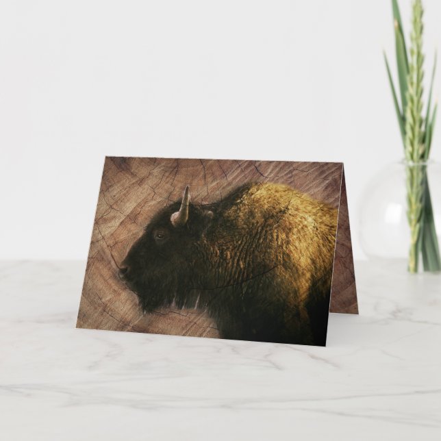 Wood Bison Buffalo Anteckningskort (Framsida)