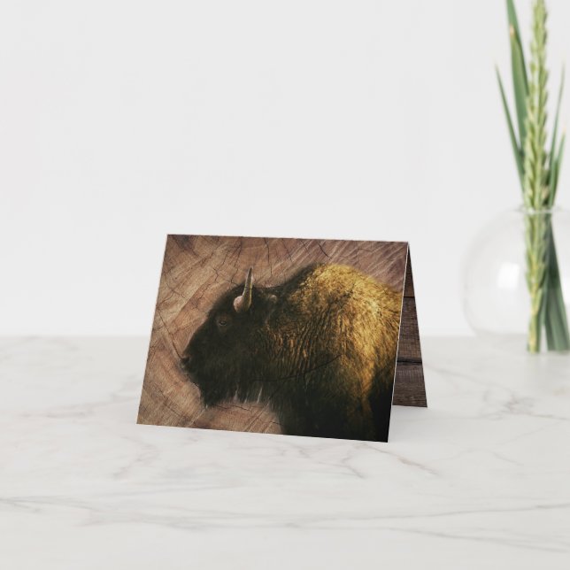 Wood Bison Buffalo Tack Kort (Framsida)