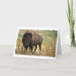 Wood Bisonhälsningkort Kort
