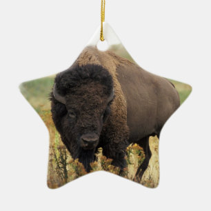 Wood Bisonprydnad Julgransprydnad Keramik