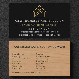 Wood Black Gold Handyman Visitkort