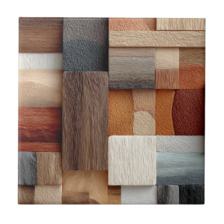 Wood Block Art Ceramic Tile Kakelplatta