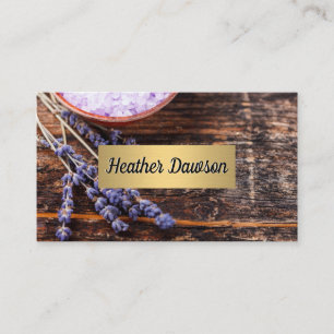 Wood Bord Lavender Bath Salts Visitkort