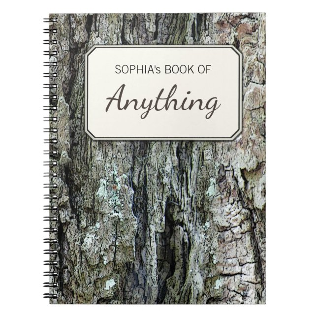 Wood botanisk gammal personlig för grässkällfoto anteckningsbok med spiral (Framsidan)