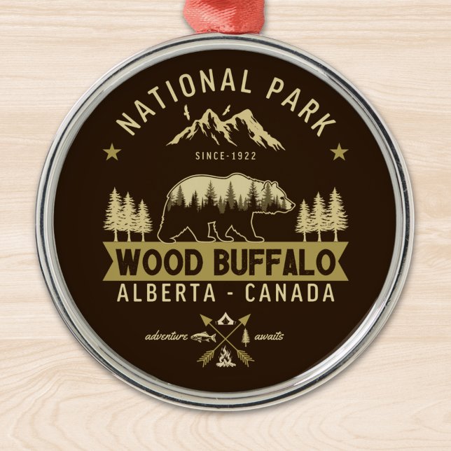 Wood Buffalo National Park Rustic Landscape Julgransprydnad Metall (Skapare uppladdad)