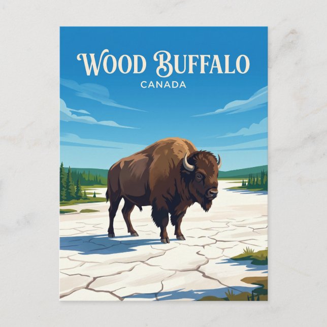 Wood Buffalo nationalpark Kanada Vykort (Framsida)
