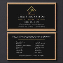 Wood Building Construction Business Card 