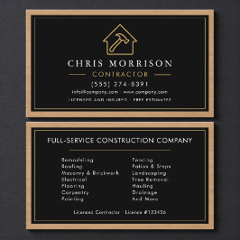 Wood Building Construction Business Card  Visitkort